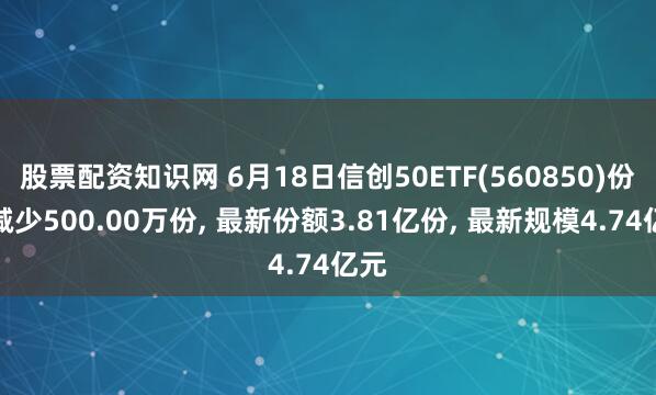 股票配资知识网 6月18日信创50ETF(560850)份额减少500.00万份, 最新份额3.81亿份, 最新规模4.74亿元