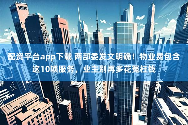 配资平台app下载 两部委发文明确！物业费包含这10项服务，业主别再多花冤枉钱